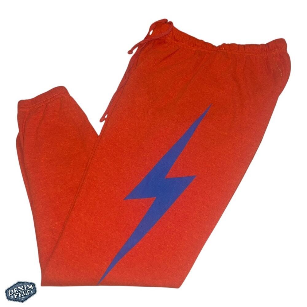 Aviator Nation Women’s BOLT Lounge SWEATPANTS - ORANGE // BLUE - Picture 5 of 15